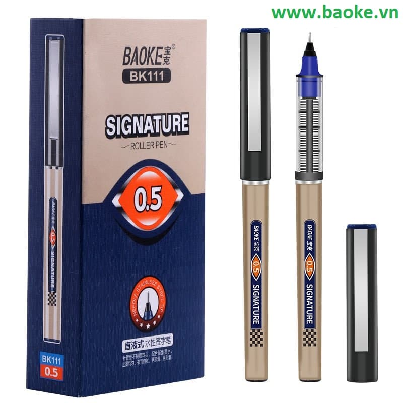 Hộp 12 cây Bút nước Baoke ngòi 0.5mm BK111 Xanh