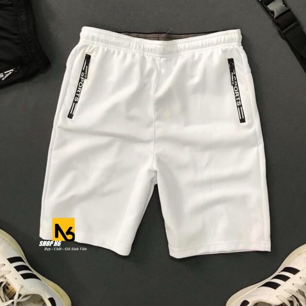 Quần short nam big size quần sọt nam thể thao quần đùi nam mặc nhà quần thun nam cotton 4 chiều co giãn cao cấp ShopN6 TSB2 L Trắng