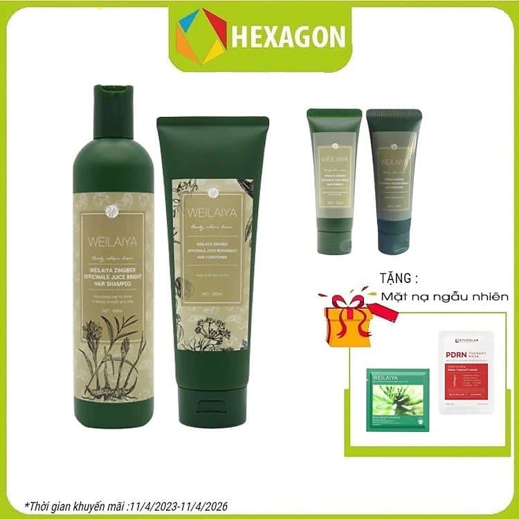 Bộ Dầu Gội Xả Hỗ Trợ Trị Rụng Tóc Kích Thích Mọc Tóc Weilaiya Tinh Chất Gừng Hà Thủ Ô Cao Cấp Ngăn Ngừa Rụng Tóc Lưu Thông Mạch Máu Hương Thảo Dược Gội 400ml Xả250ml Sản Phẩm