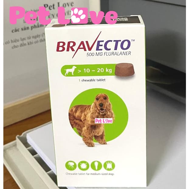 Bravecto diệt ghẻ ve rận bọ chét chó 10 20kg