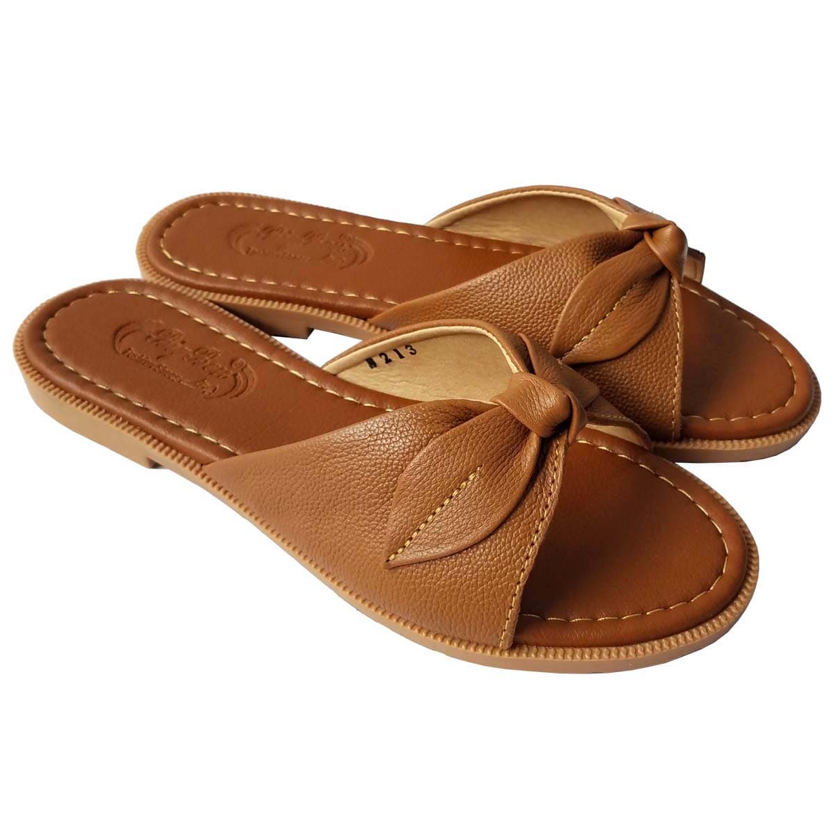Dép Nữ Da Bò BIGGBEN Cao Cấp DNQN32 Nâu 39