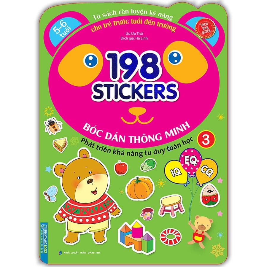 Sách Bóc Dán Hình Thông Minh Phát Triển Khả Năng Tư Duy Toán Học IQ EQ CQ 5 6 Tuổi 198 Sticker Quyển 3