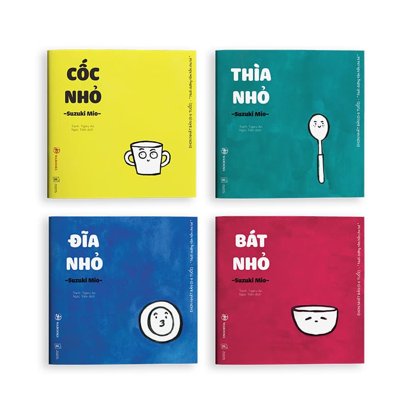 Combo Ehon Nhật Bản ĐỒ VẬT QUANH BÉ Bát Nhỏ Cốc Nhỏ Đĩa Nhỏ Thìa Nhỏ Bộ 4 Cuốn Phát triển trí tuệ 0 4 tuổi Tặng kèm cuốn Những Câu Chuyện Kinh Điển