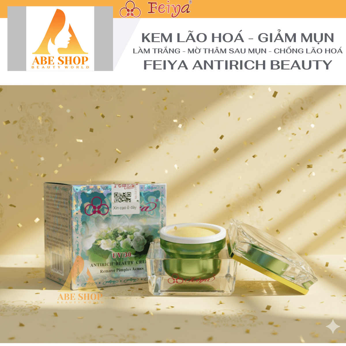 Kem Lão Hóa FEIYA Chống Lão Hóa Ngừa Nếp Nhăn Giảm Mụn Cải Thiện Da Tối Màu 30 Gram