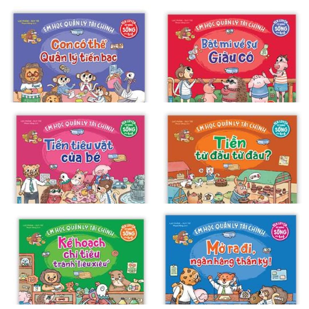 Combo 6 cuốn Rèn luyện kỹ năng sống cho trẻ Em học quản lý tài chính Bookmark
