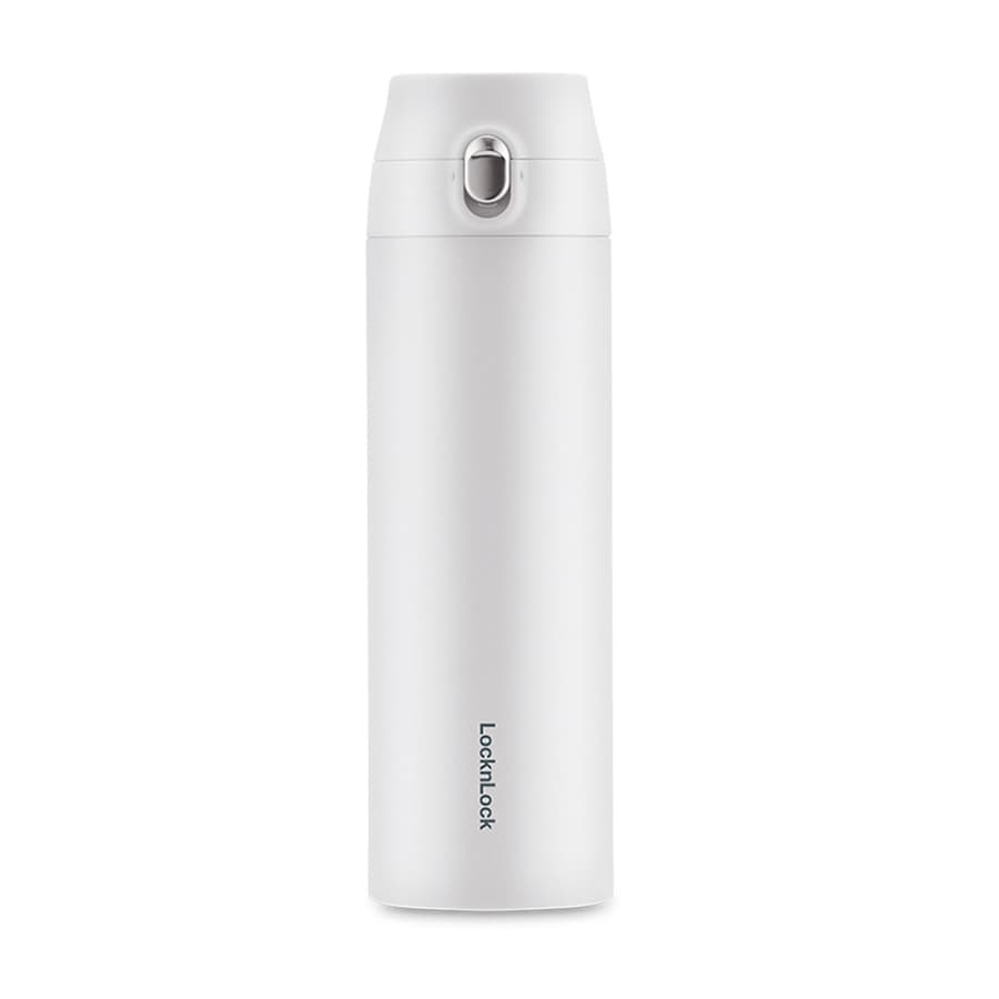 Bình Giữ Nhiệt LocknLock Featherlight One touch Tumbler 500ml LHC3257WHT Màu trắng