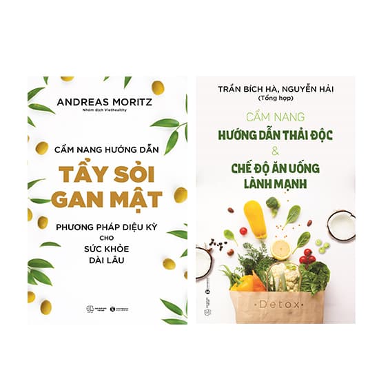 Sách Bộ 2 cuốn Cẩm Nang Hướng Dẫn Tẩy Sỏi Gan Mật Hướng Dẫn Thải Độc Và Chế Độ Ăn Uống THB