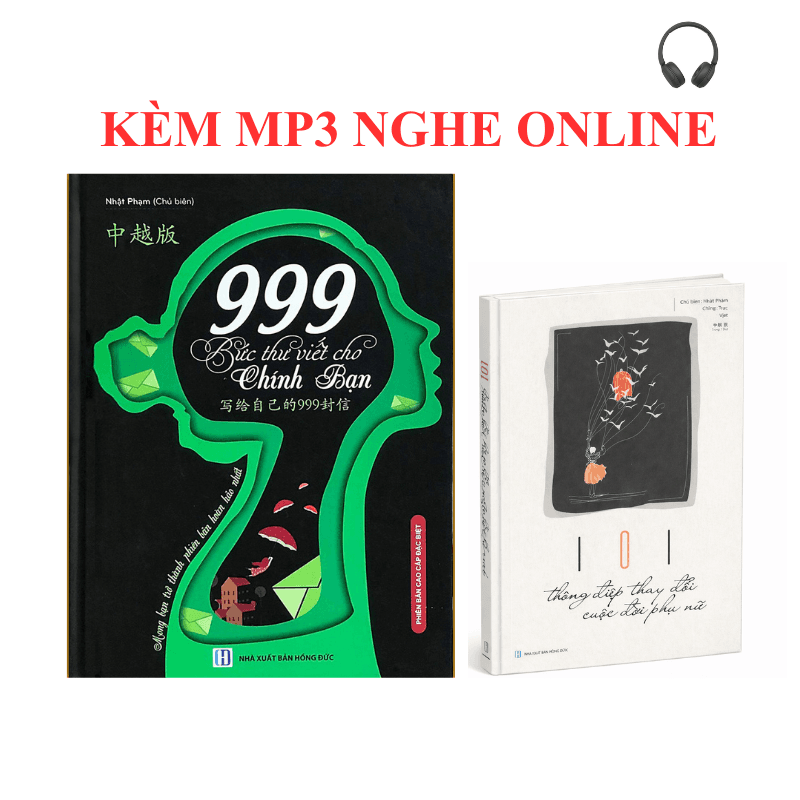 Combo 2 sach 999 bức thư viết cho chính mình song ngữ Trung việt có phiên âm101 Thông Điệp Thay Đổi Cuộc Đời Phụ NữDVD tai liêu