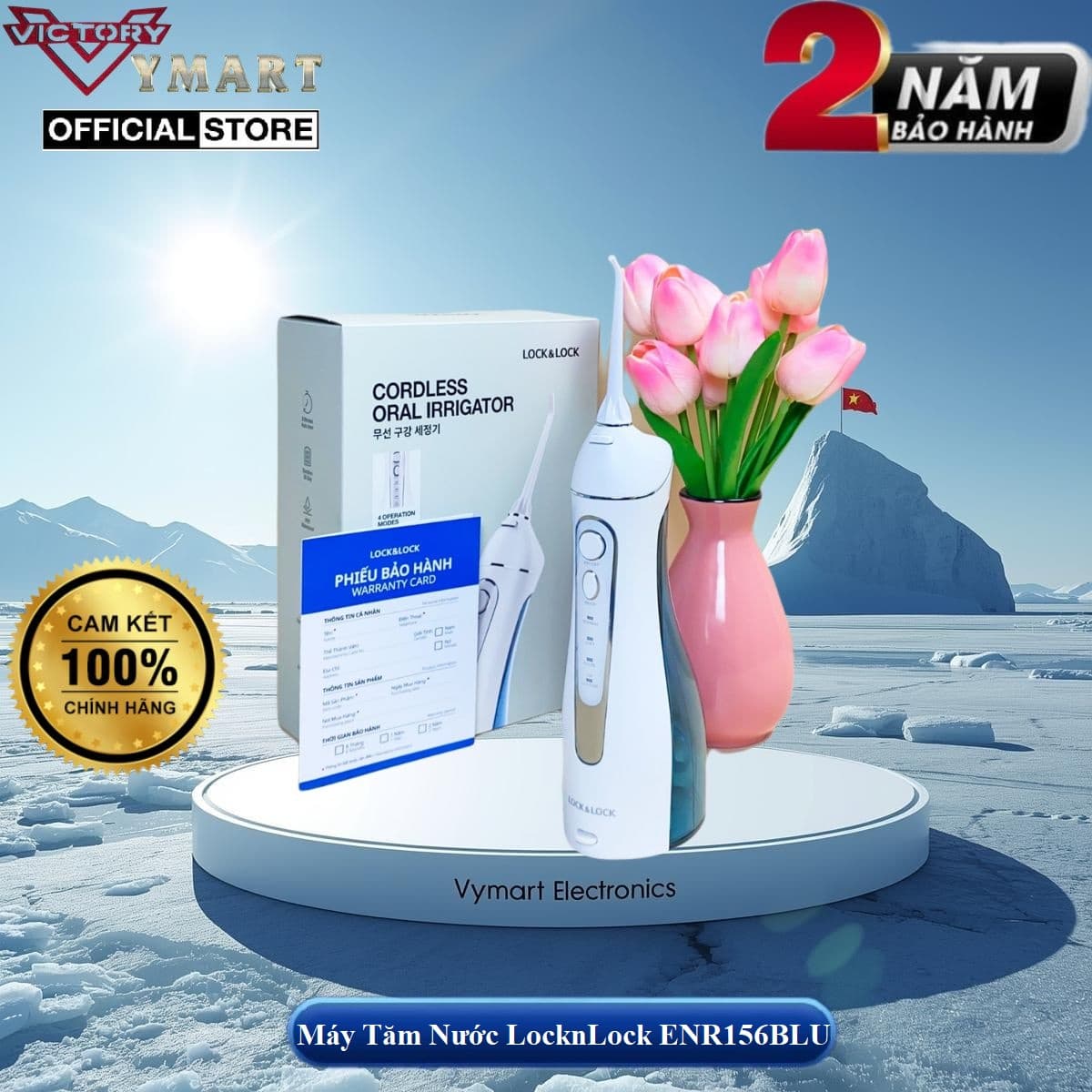 Máy Tăm Nước Không Dây LocknLock Cordless Oral Irrigator ENR156BLU Màu Xanh Da Trời