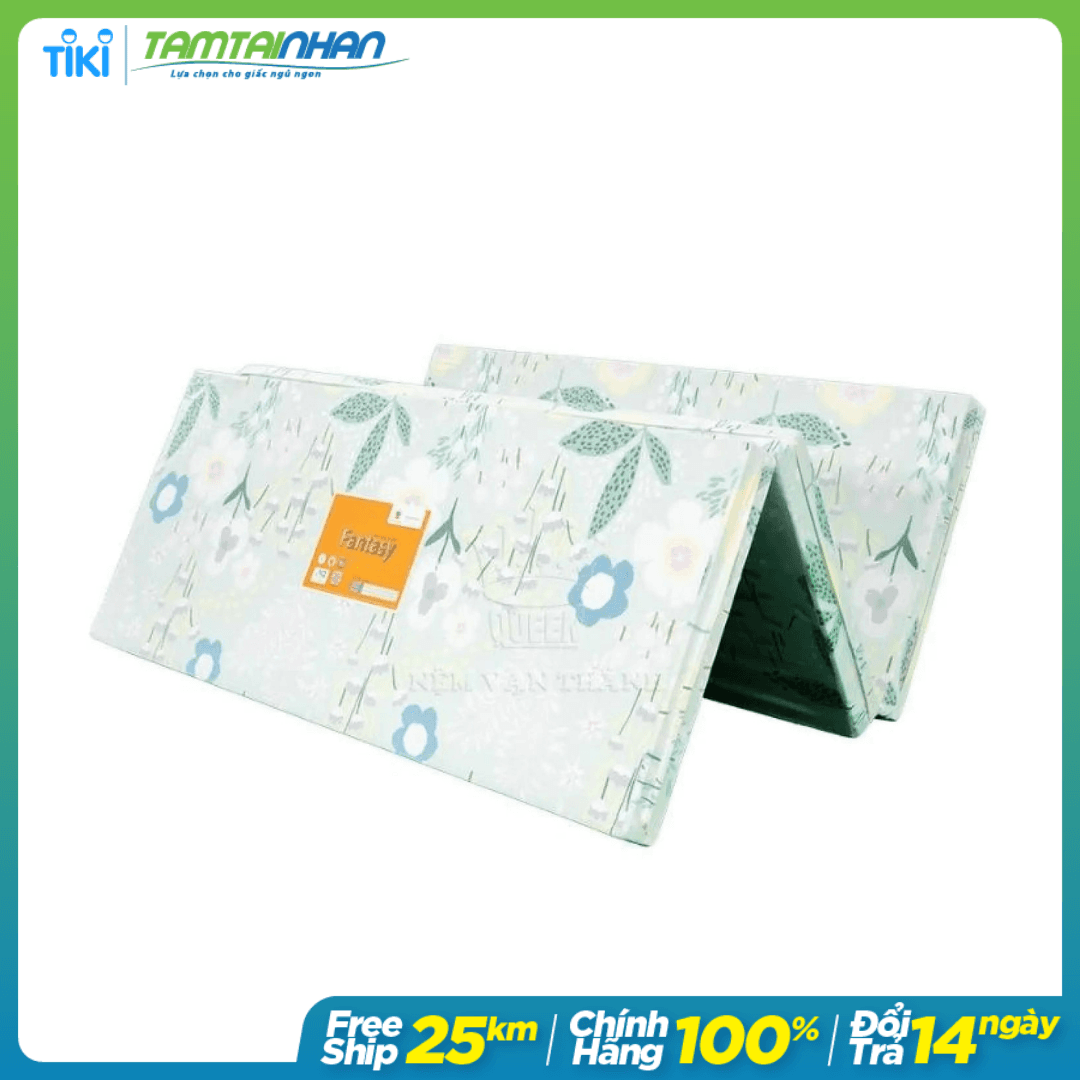 Nệm Bông Ép Vạn Thành Vải Cotton Gấp Gọn Dễ Di Chuyển 180x195 5cm