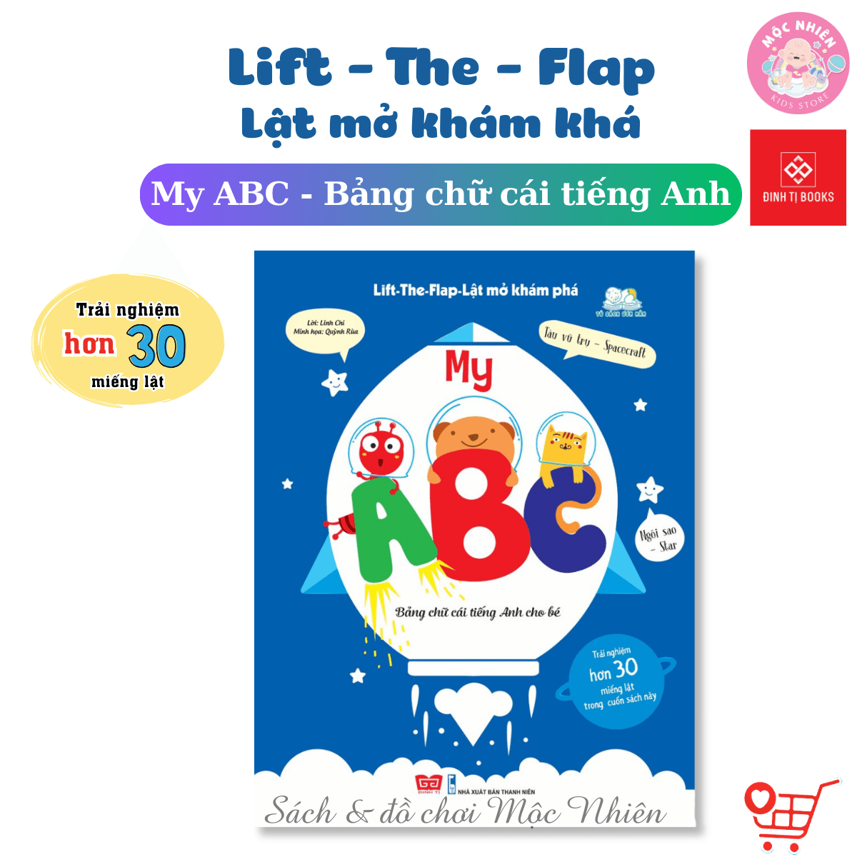 Sách Tương Tác Lật Mở Khám Phá Khổ lớn Lift The Flap Cho bé từ 0 6 Tuổi Đinh Tị My ABC Bảng Chữ Cái Tiếng Anh Cho Bé