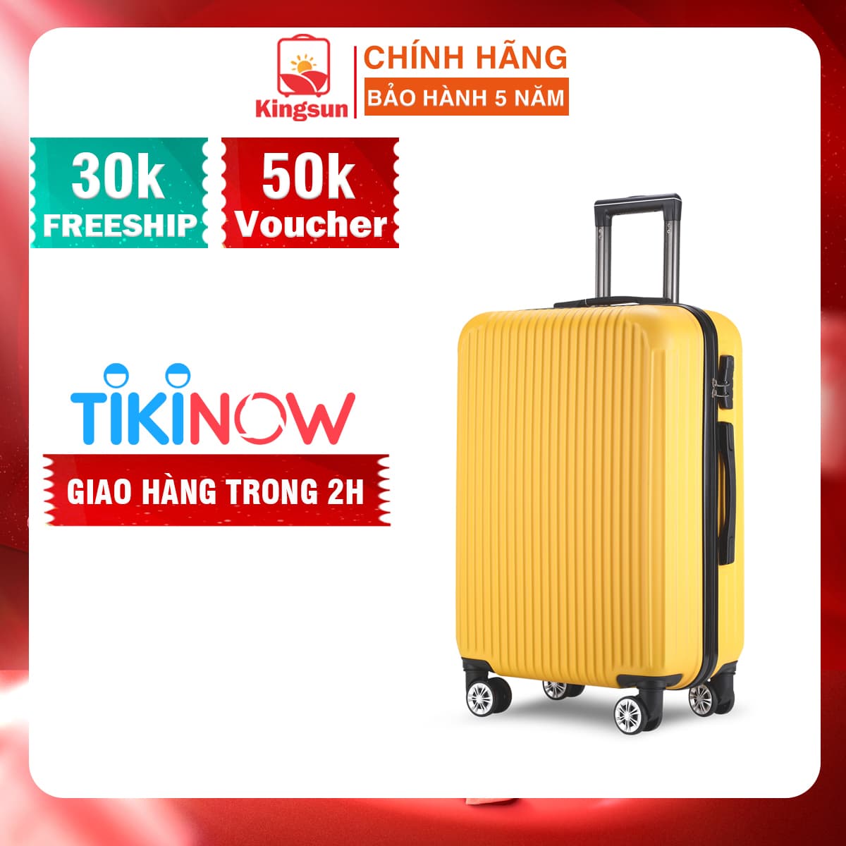 Vali du lịch kéo cao cấp Size 24inch Chất lượng cao KS 155 Vàng