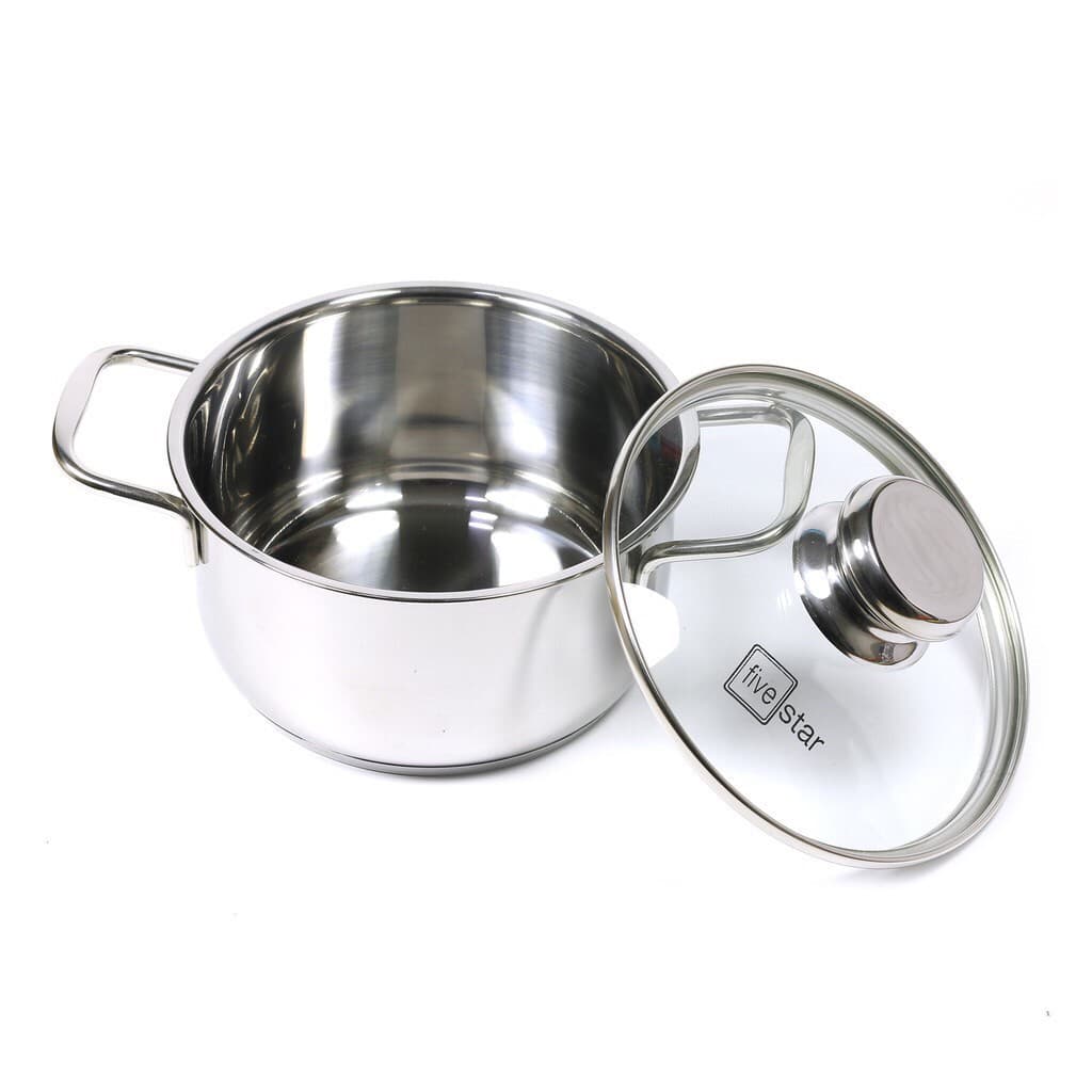 Nồi Inox 430 Fivestar Standard 3 Đáy Nắp Kính Nồi Luộc Gà Cao Cấp Đủ Các Kích Thước 1618202426283032cm Dùng Được Các Loại Bếp 18cm