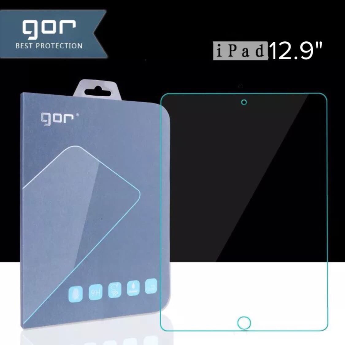 Miếng dán màn hình kính cường lực Gor 9H Dành Cho iPad Series mỏng 0.2 mm vát cạnh 2.5D chống trầy chống va đập iPad Pro 12.9