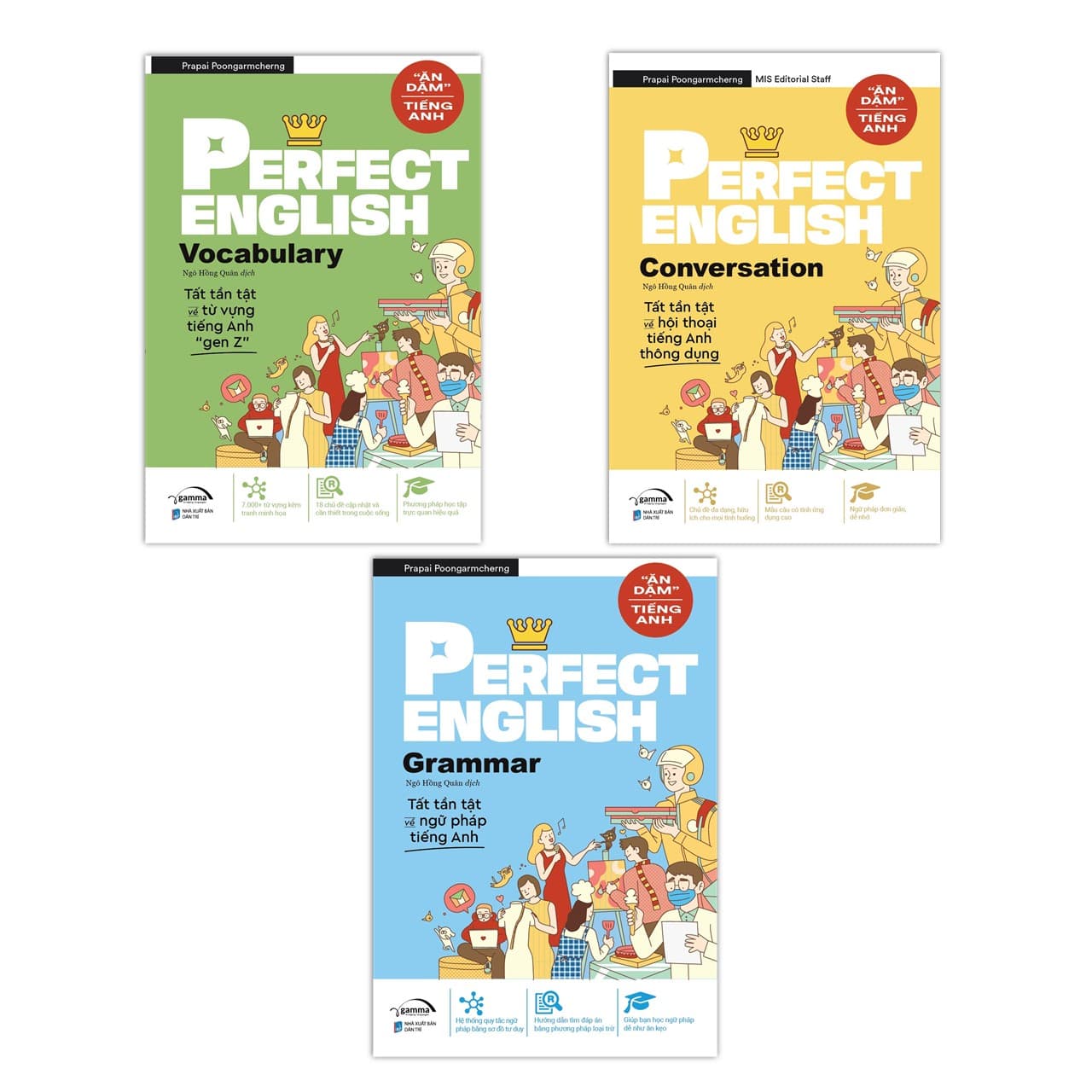 Combo 3 Sách Ăn Dặm Tiếng Anh Perfect English Vocabulary Tất Tần Tật Về Từ Vựng Tiếng Anh Gen Z Perfect English Grammar Tất Tần Tật Về Ngữ Pháp Tiếng Anh Perfect English Conversation Tất Tần Tật Về Hội Thoại Tiếng Anh Thông Dụng