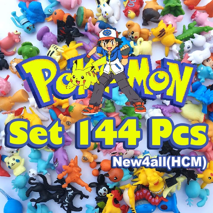 Bộ sưu tập mô hình đồ chơi Pokemon 144 chi tiết bộ đủ không trùng nhau màu sơn đẹp ít lem màu làm vật trang trí bàn học bàn làm việc làm quà tặng làm đồ chơi Pokemon nhập vai kích thích trí tưởng tượng cho các bé