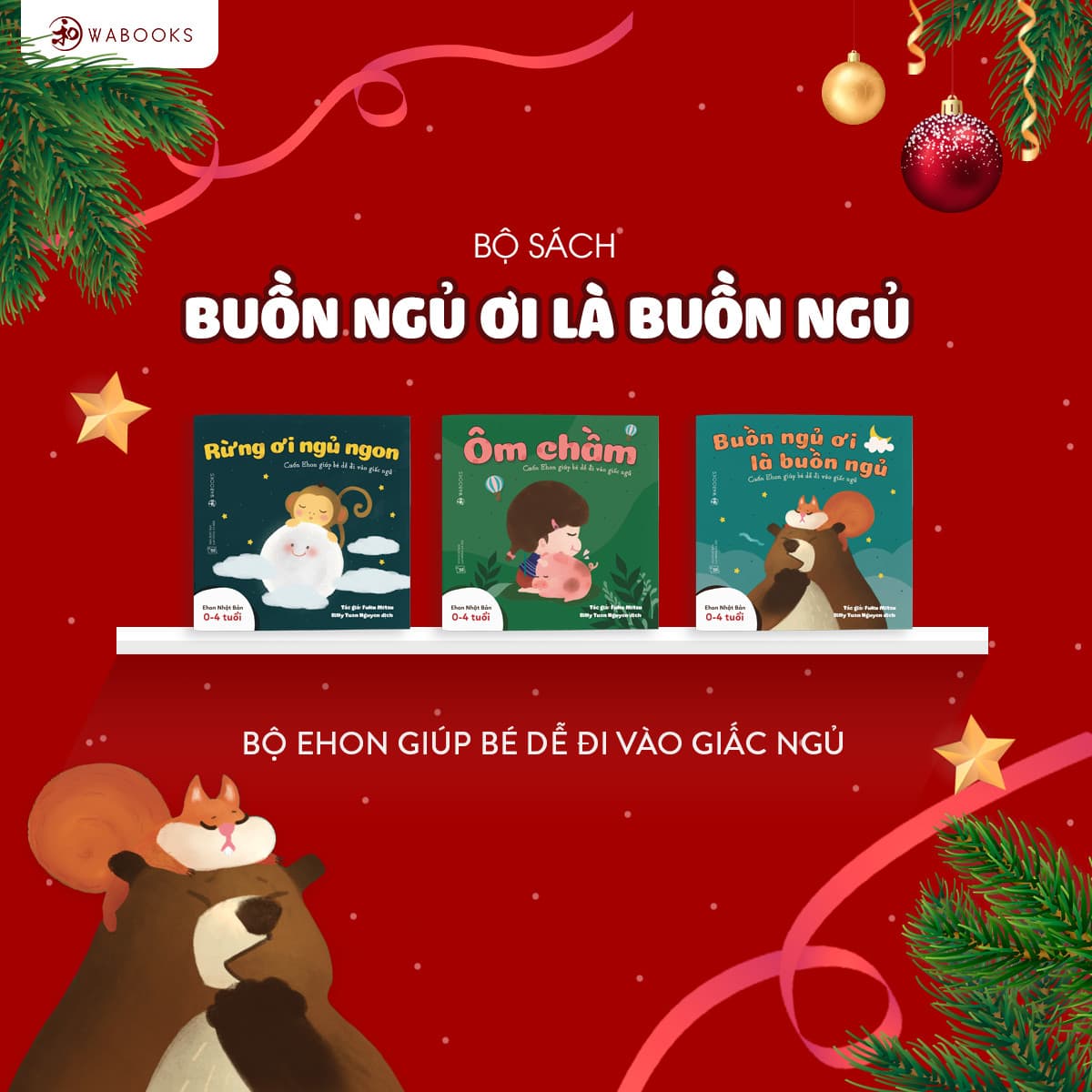 Combo 3 cuốn truyện tranh Ehon Nhật Bản Ehon Buồn ngủ Buồn ngủ ơi là buồn ngủ Ôm chầm Rừng ơi ngủ ngon Dành cho trẻ 0 4 tuổi