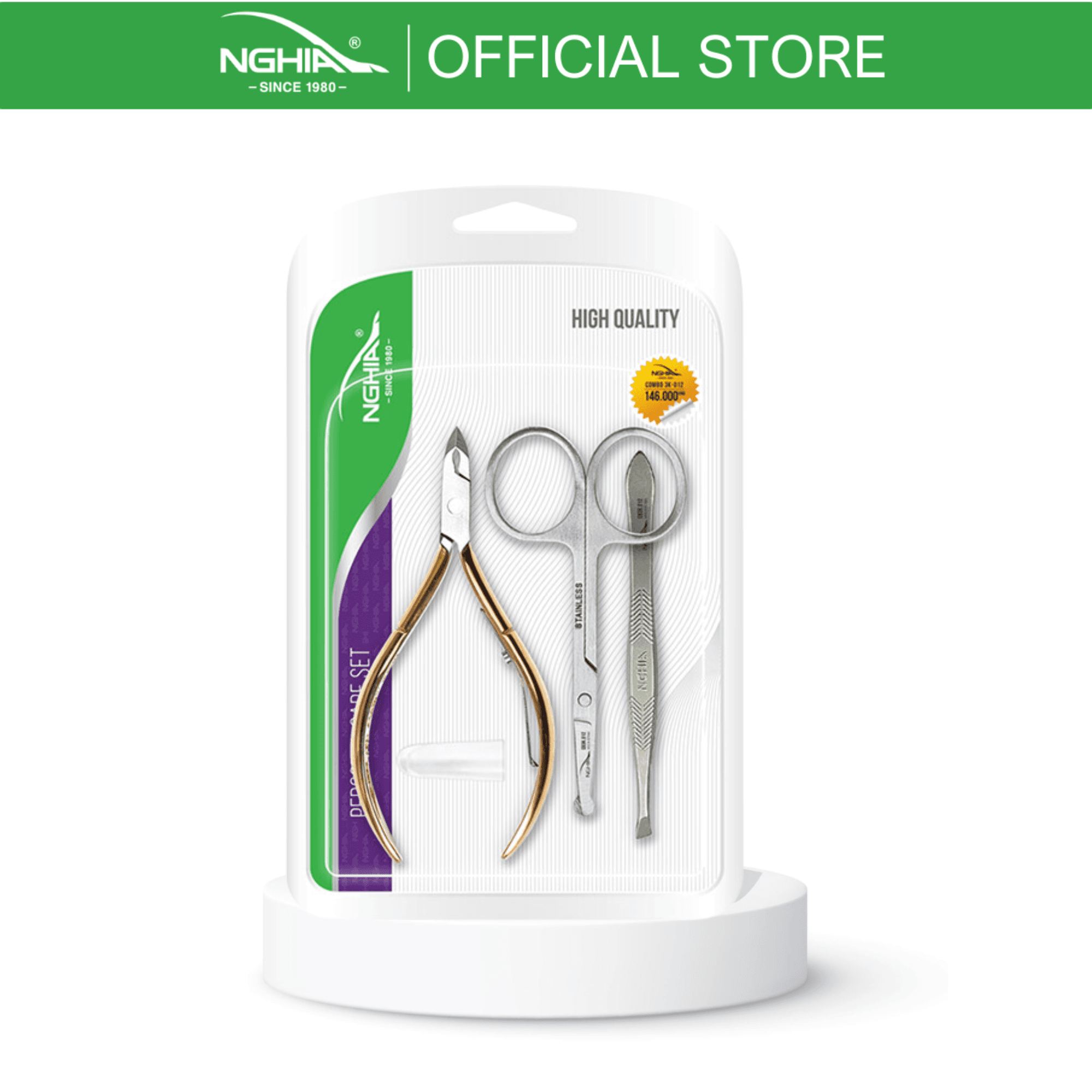 Combo 3 Sản Phẩm KỀM NGHĨA CB.3K 012 Kéo Cắt Tỉa Lông Mũi Đầu Tròn Kềm Da Nhíp