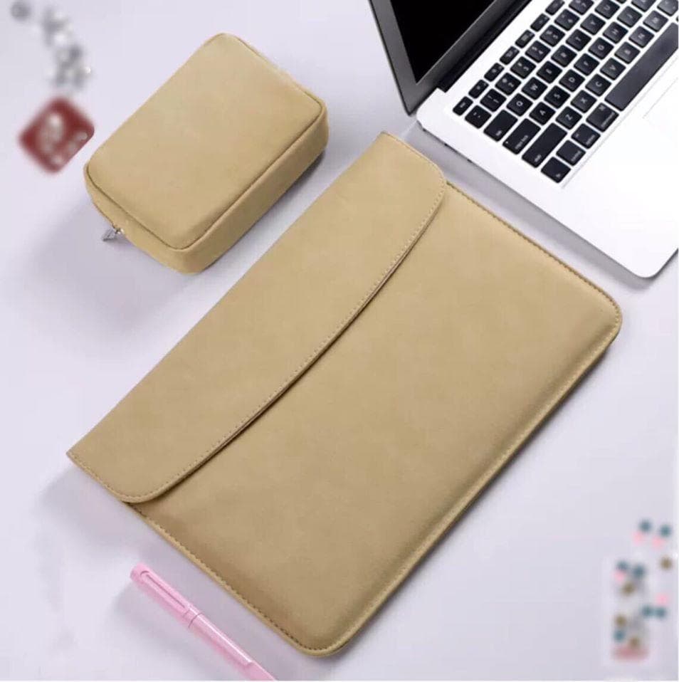 BAO DA TÚI DA CẶP DA CHỐNG SỐC CHO MACBOOK LAPTOP SURFACE KÈM VÍ ĐỰNG PHỤ KIỆN Vàng Macbook Pro 13.3 inch đời 2019 2020