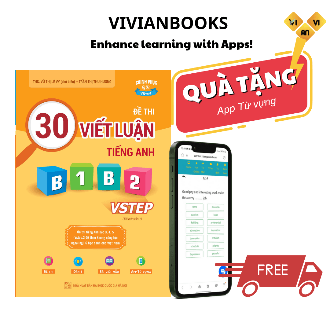 Sách 30 đề thi Viết luận tiếng Anh B1 B2 Vstep Ôn thi tiếng Anh bậc 3 4 5 theo khung năng lực ngoại ngữ 6 bậc Việt Nam