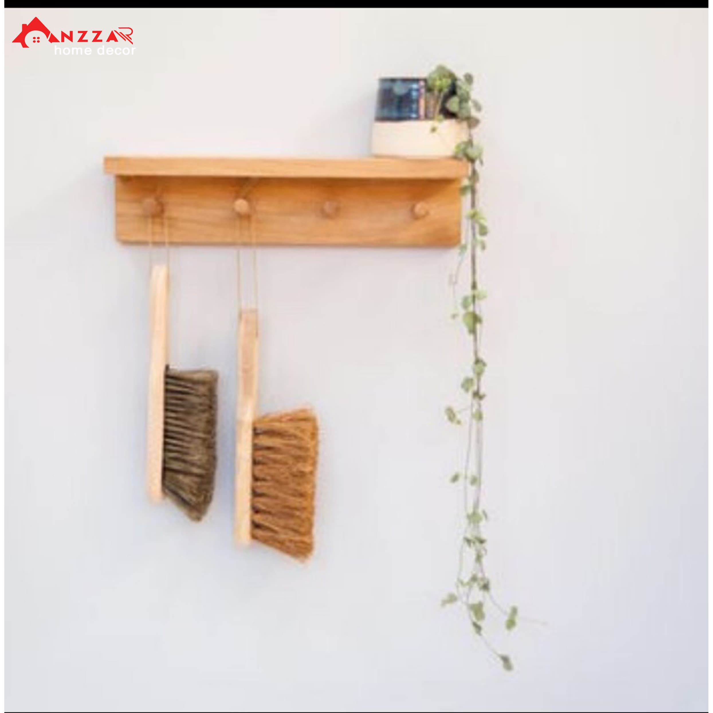 Kệ Treo Áo Khoác Khăn Đồ Dùng Gắn Tường Bằng Gỗ Thông Kệ Gỗ Treo Tường Anzzar 40cmx9.5cmx9cm
