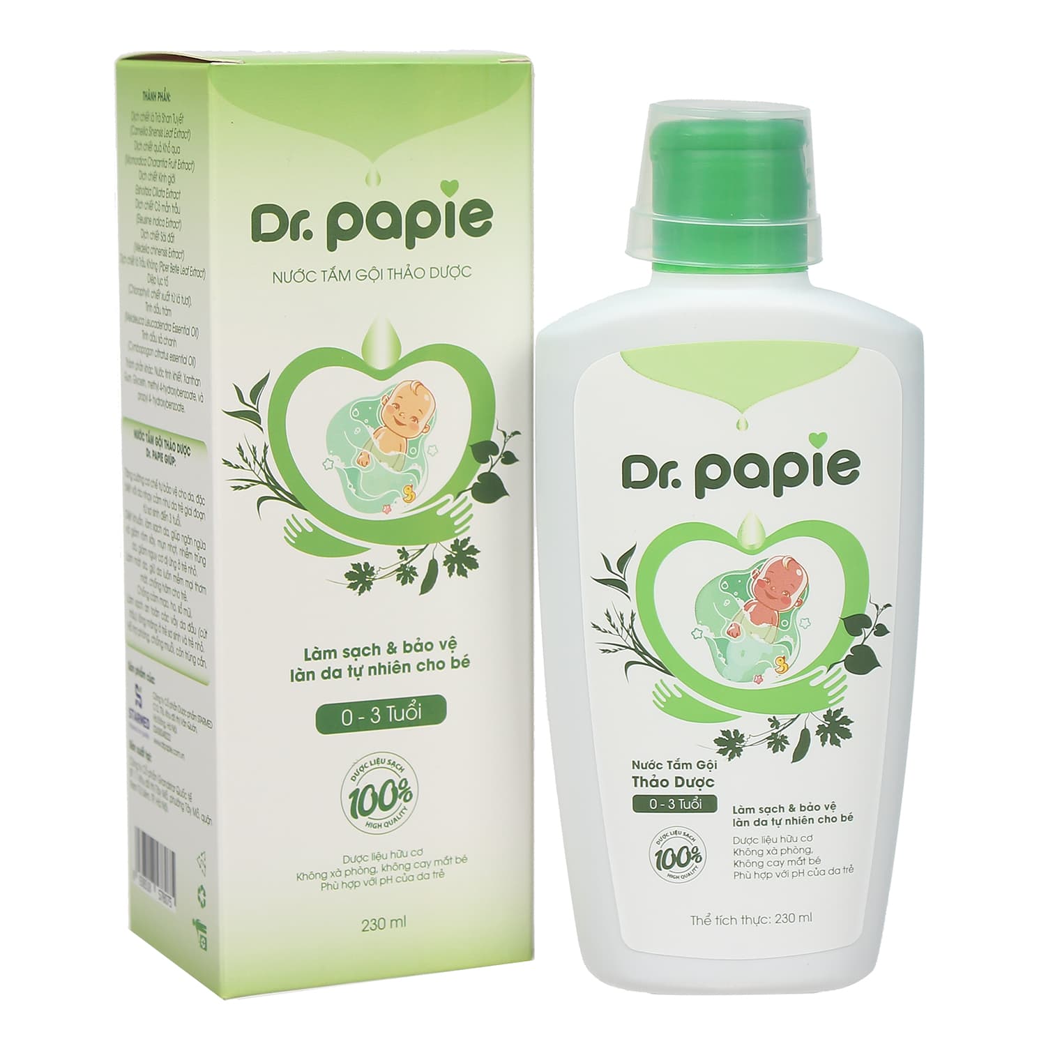 Combo 3 Lọ Nước Tắm Thảo Dược Dr.Papie Cho Bé Giúp Ngăn Ngừa Và Giảm Các Vấn Đề Về Da combo 5 chai