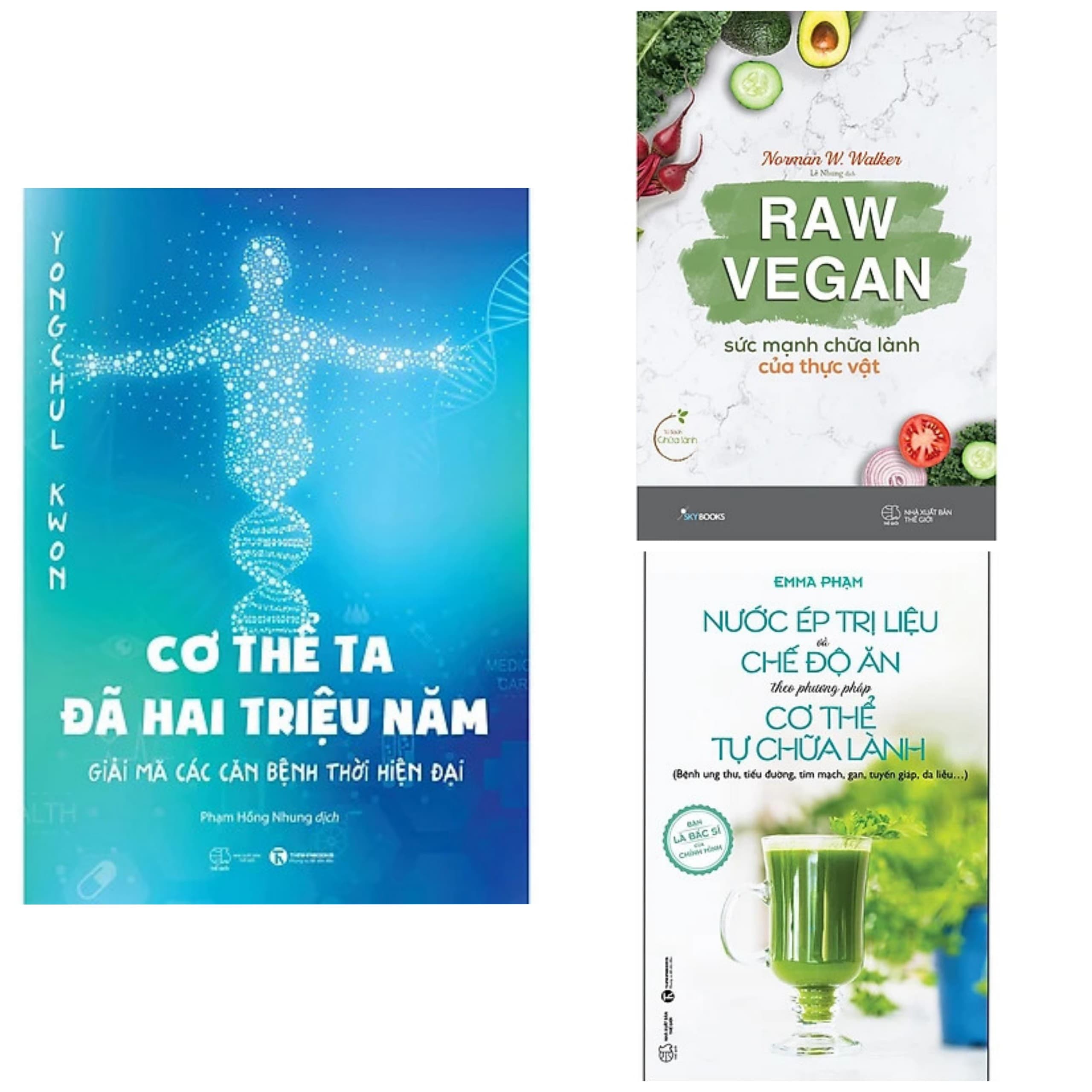 Combo 3Q Cơ Thể Ta Đã Hai Triệu Năm Giải Mã Các Căn Bệnh Thời Hiện Đại Nước Ép Trị Liệu Và Chế Độ Ăn Theo Phương Pháp Cơ Thể Tự Chữa Lành Raw Vegan Sức Mạnh Chữa Lành Của Thực Vật Tặng kèm bookmark