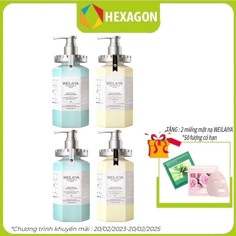 Combo 2 cặp Dầu gội xả phục hồi đa tầng nấm Truffle Weilaiya hương nước hoa chăm sóc tóc và da đầu