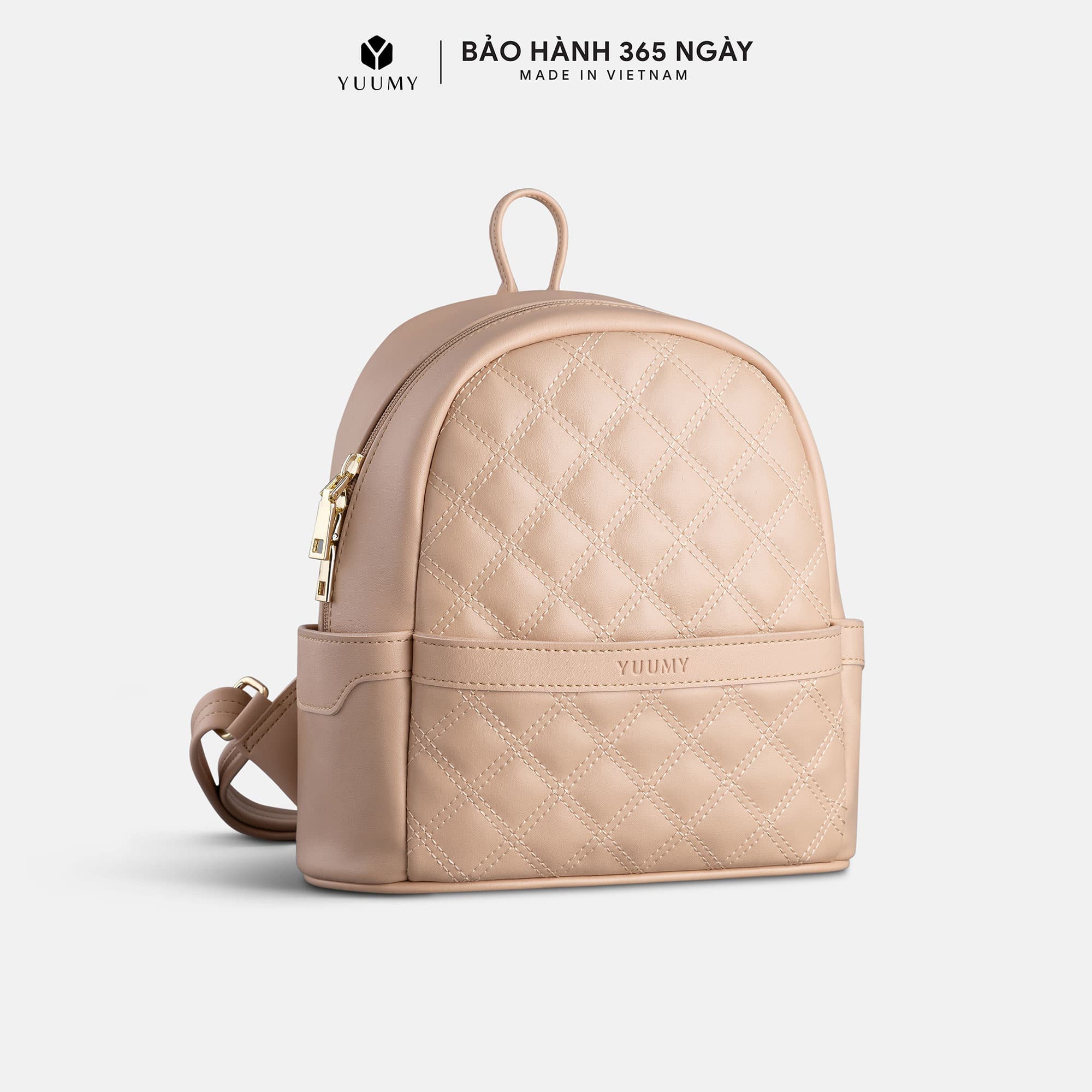 Balo Yuumy Thời trang nữ đi chơi cỡ trung Balo da Seasand YBA50 Kem