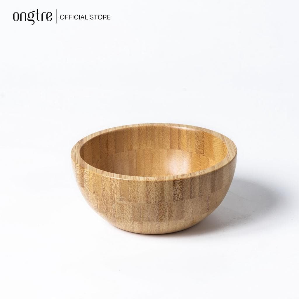Bát tre thìa tre nguyên khối cao cấp ONGTRE đặc biệt dùng cho không gian nhà bếp sang trọng Nhỏ D14x5 7CM