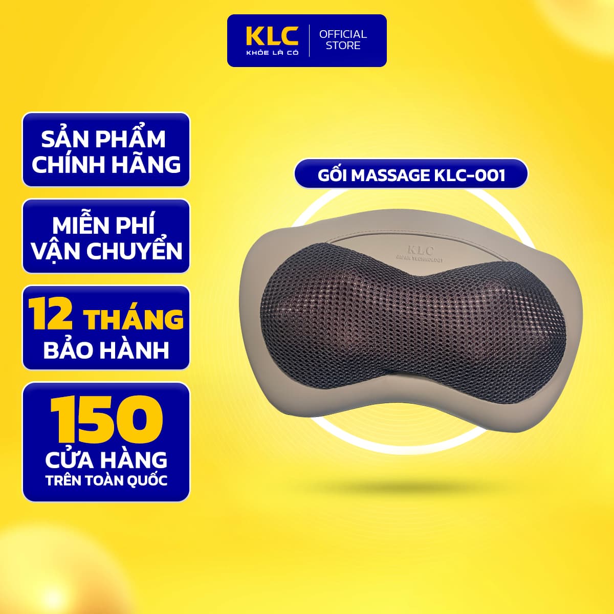 Gối Massage Cổ Vai Gáy KLC 001 giúp thư giãn giải toả cơn đau nhức giảm stress hiệu quả.