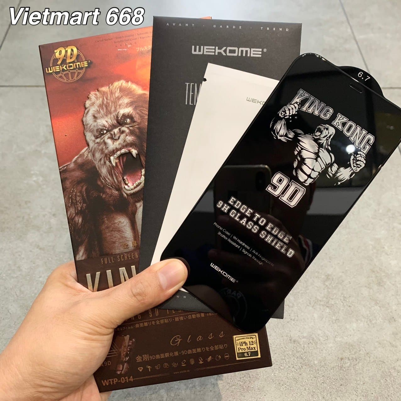 Kính Cường Lực KingKong 9D Trong Suốt Dành Cho iPhone Full Hộp Sắt Cao Cấp Dán Full Màn 12 Pro Max