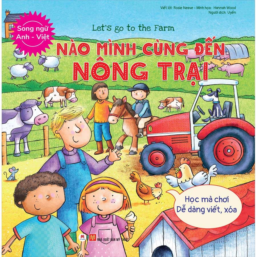 Sách LetS Go To The Farm Nào Mình Cùng Đến Nông Trại Học Mà Chơi Dễ Dàng Viết Xóa Song Ngữ Anh Việt