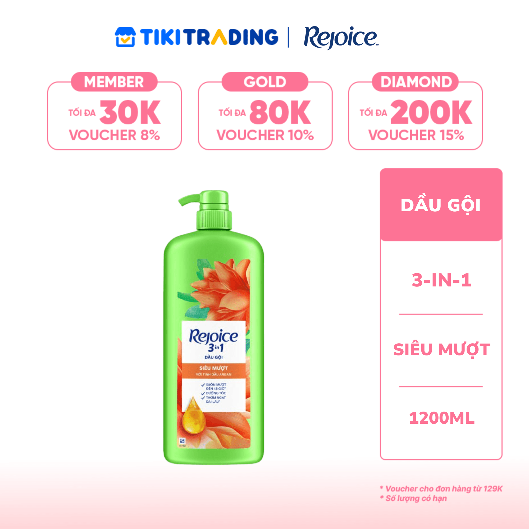 Dầu Gội REJOICE Siêu Mượt 1 2L