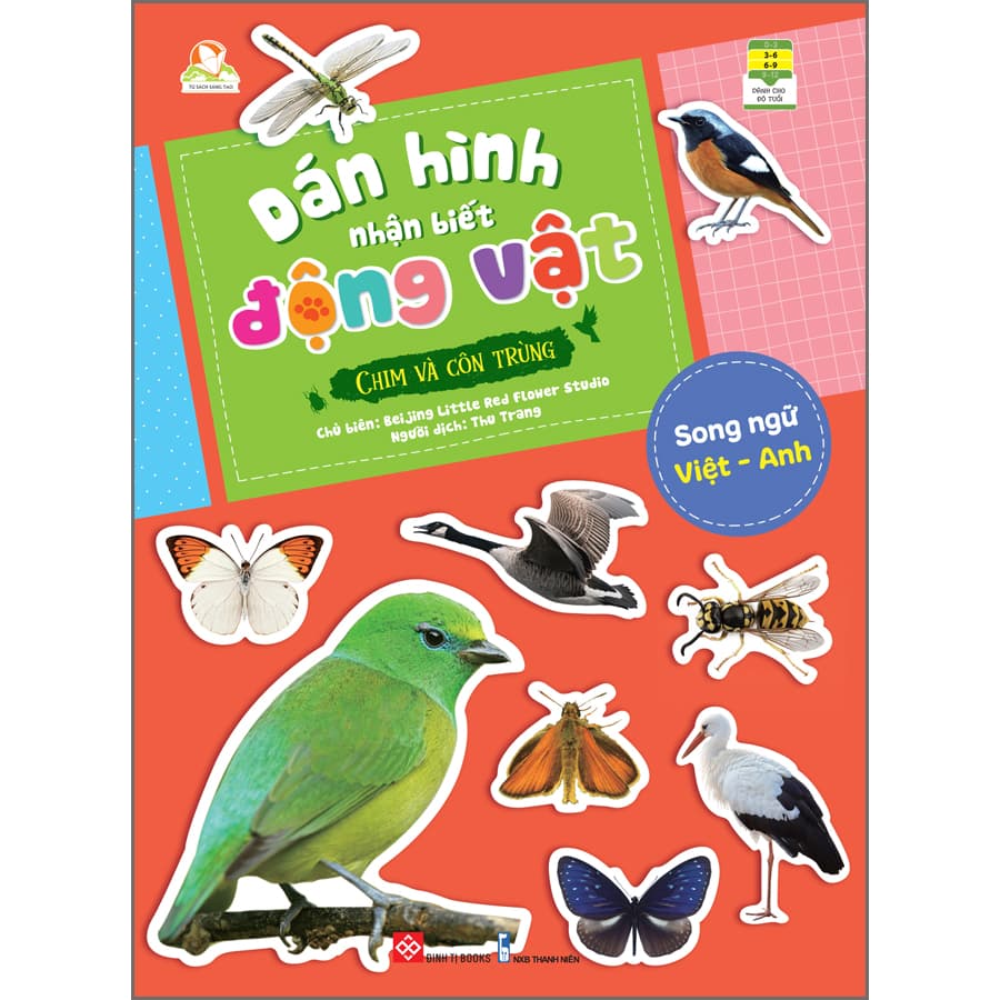 Sách Dán hình nhận biết động vật Chim và côn trùng