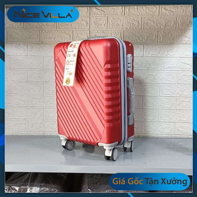 Vali Kéo Thời Trang NiceVilla Size 20inch & 24 Inch & 28inch Size 20 inch ĐỎ ĐÔ