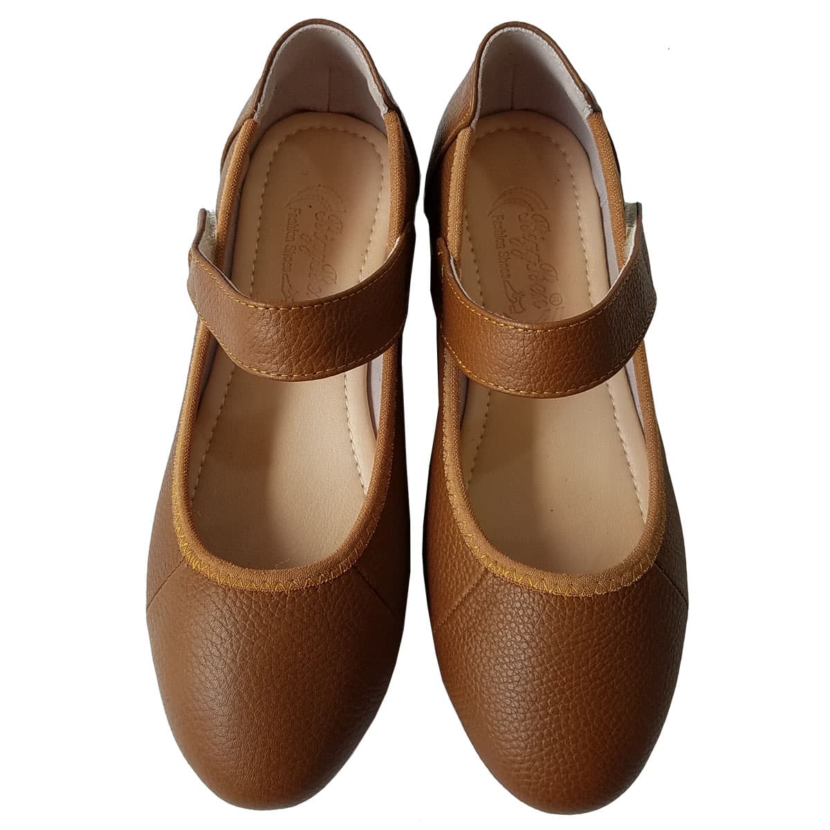 Giày Búp Bê Nữ Da Bò BIGGBEN Cao Cấp BB122 Nâu 38
