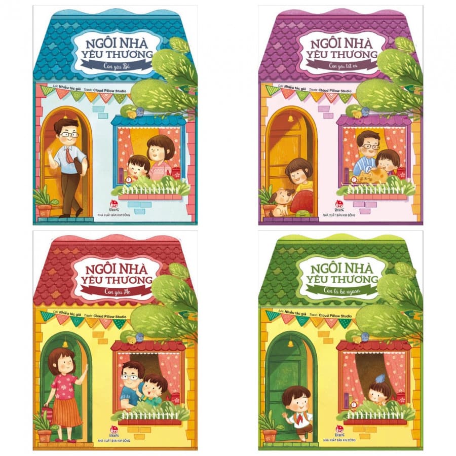Combo Ngôi Nhà Yêu Thương Con Yêu Bố Con Yêu Mẹ Con Yêu Tất Cả Con Là Bé Ngoan Bộ 4 cuốn Tặng kèm bookmark thiết kế