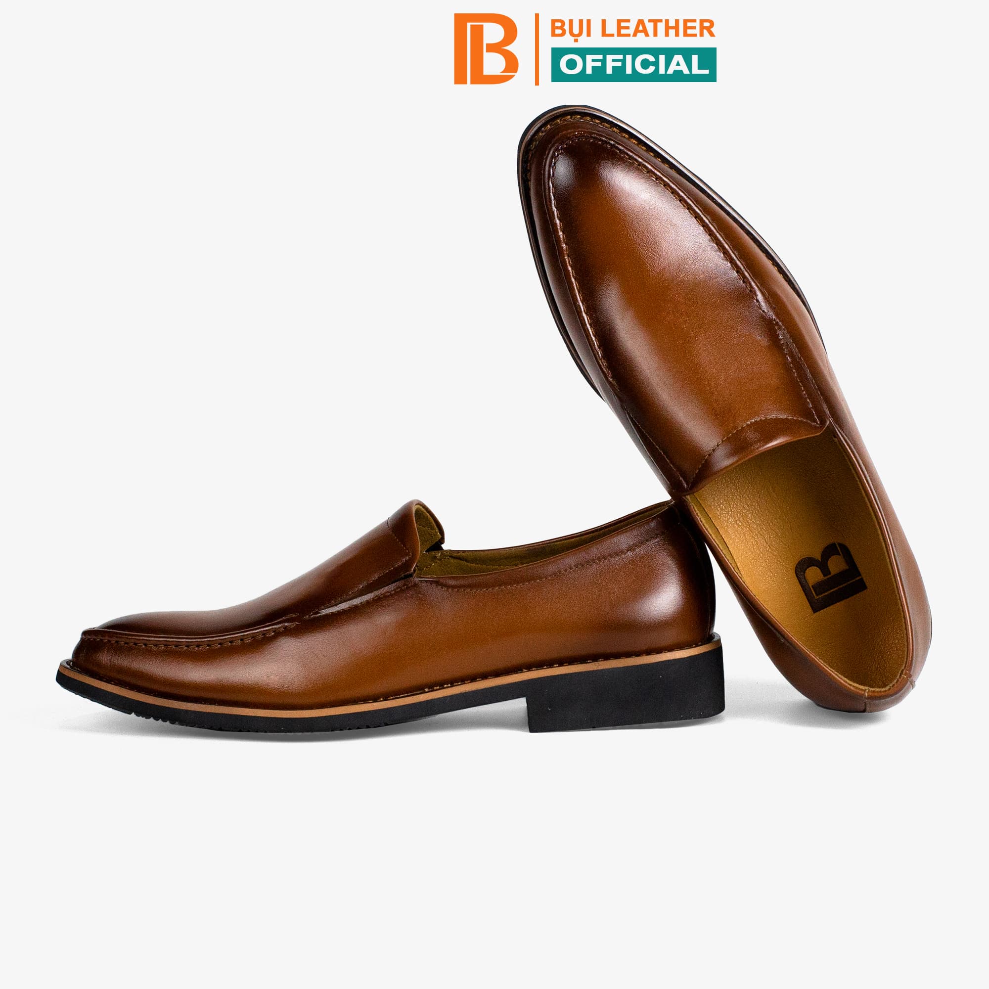 Giày nam công sở da bò nappa cao cấp giày lười G114 Bụi leather hộp sang trọng 43 Màu Nâu