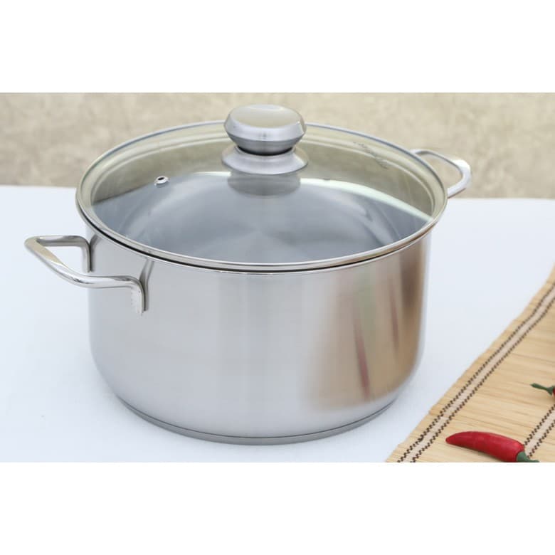 Nồi Inox 430 Fivestar Standard 3 Đáy Nắp Kính Nồi Luộc Gà Cao Cấp Đủ Các Kích Thước 1618202426283032cm Dùng Được Các Loại Bếp 26cm