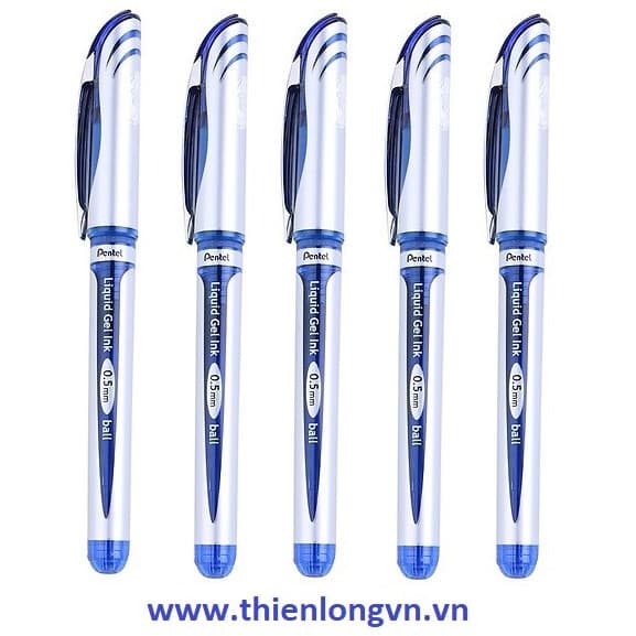 Combo 5 cây Bút nước ký energel Pentel BLN55 mực xanh ngòi 0.5mm