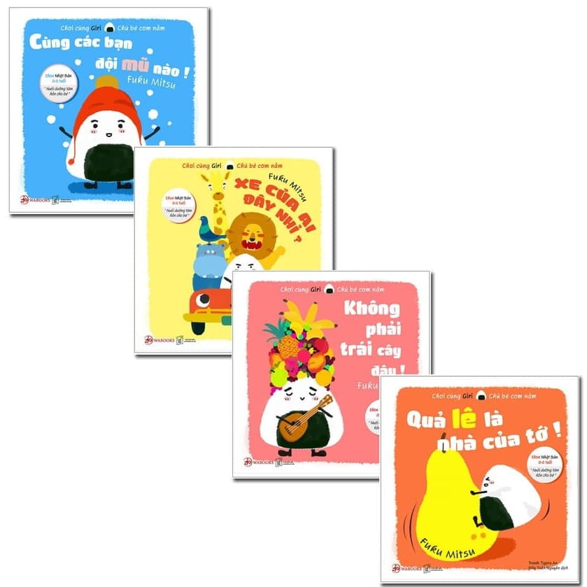 Sách Ehon chơi cùng Giri chú bé cơm nắm bộ 4 cuốn