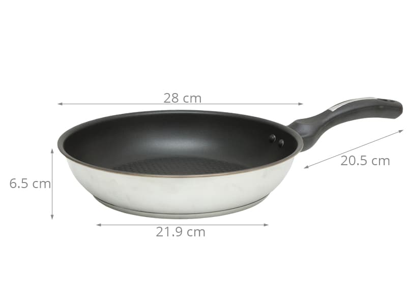 Chảo Inox Chống Dính 3 Đáy Fivestar Đủ Kích Thước 22242628 cm Chất Lượng Cao Sử Dụng Được Tất Cả Loại Bếp Đường kính 28cm