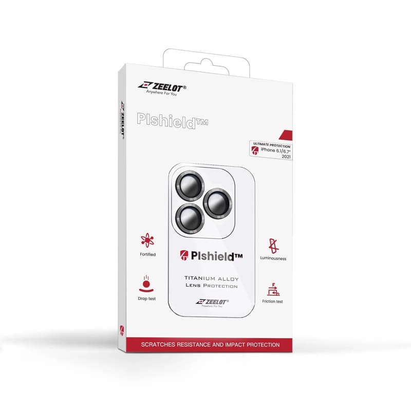 Dán Cường Lực Bảo Vệ Camera dành cho iPhone 13 Pro Max13 ProiPhone 1313 Mini ZEELOT PIshield Titanium Alloy Viền Màu Hàng Nhập Khẩu Pure Silver iPhone 13 Pro Max13 Pro