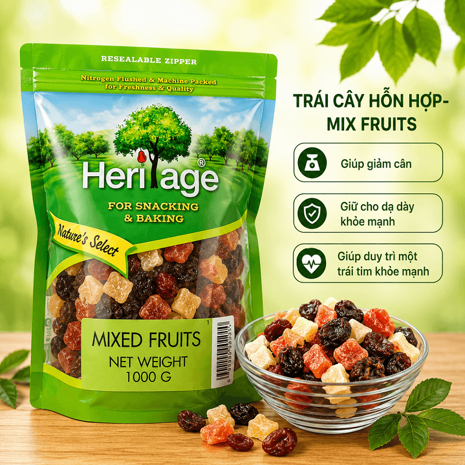 Trái cây khô hỗn hợp Heritage Thái Lan 1kg 1kg