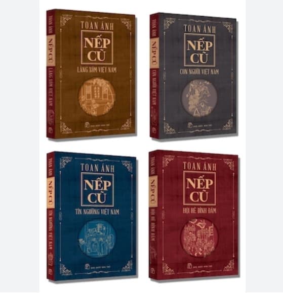 Bộ 4 Cuốn NẾP CŨ gồm Con Người Việt Nam Hội Hè Đình Đám Làng Xóm Việt Nam Tín Ngưỡng Việt Nam Toan Ánh bìa mềm