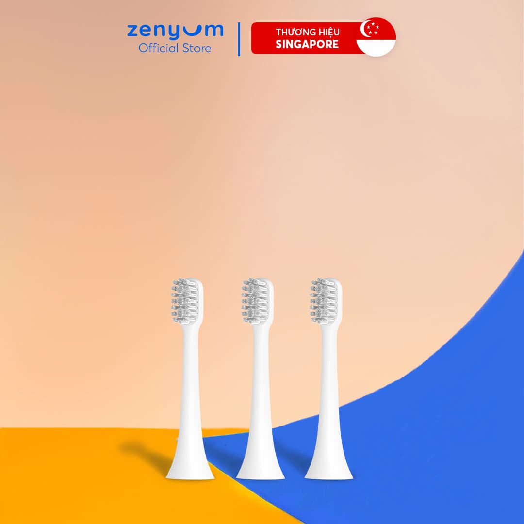 Bộ 3 Đầu Thay Thế Cho Bàn Chải Điện Sonic GO ĐenTrắng ZenyumSonicGO Trắng