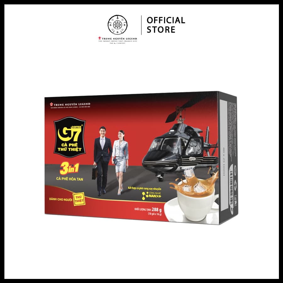 Trung Nguyên Legend Cà phê hòa tan G7 3in1 Hộp 18 sticks x 16gr gói dài
