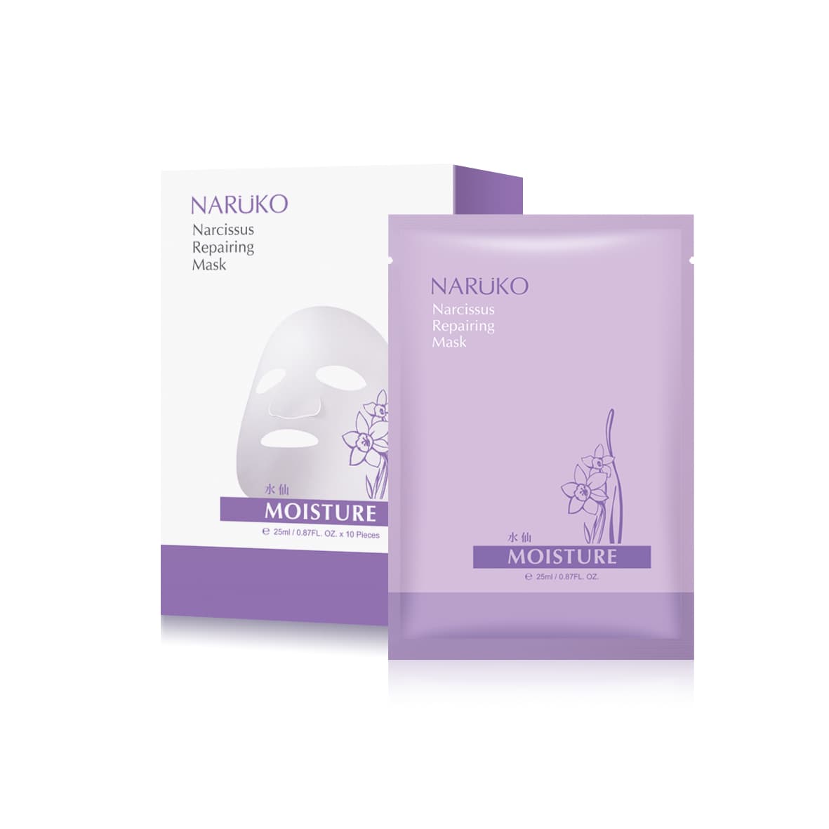 Naruko Hoa Thủy Tiên Hộp 10 Miếng Mặt Nạ Phục Hồi Naruko Narcissus Repairing Mask 25ml Miếng