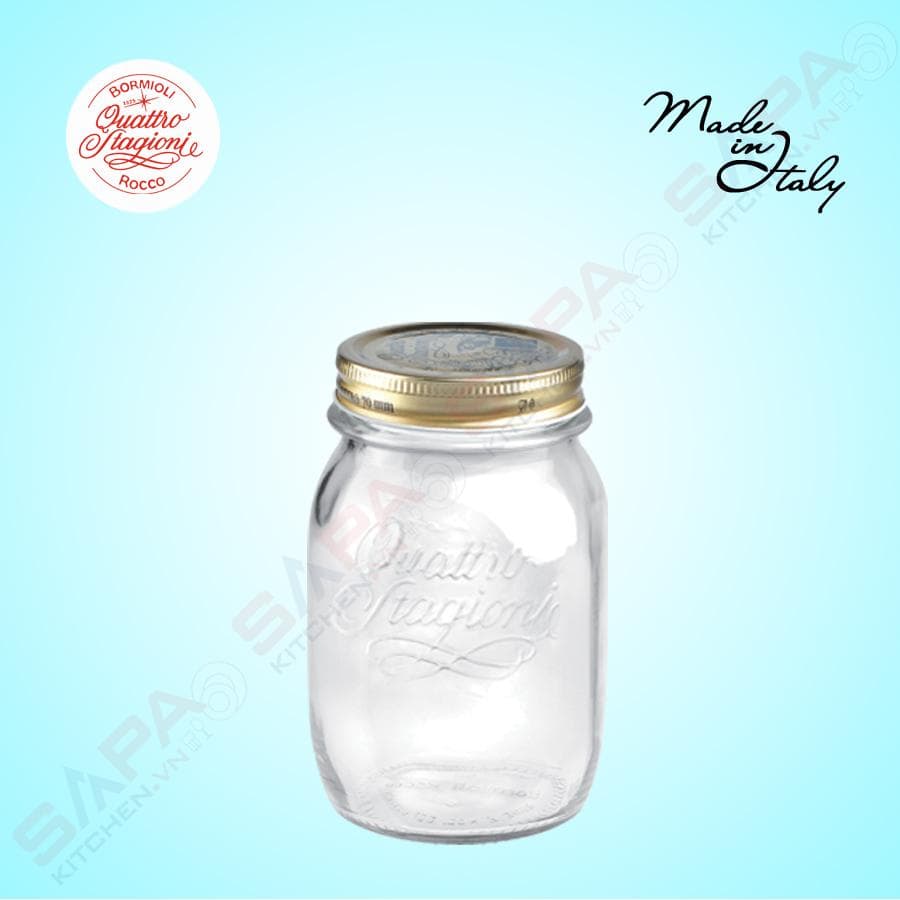 Hũ thủy tinh nắp vặn Quattro 500ml Bormioli Rocco Italy